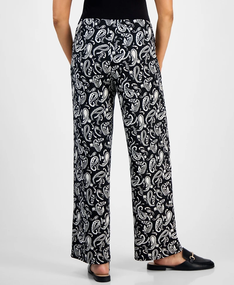 Jm Collection Women's Paisley Knit Pull-On Pants
