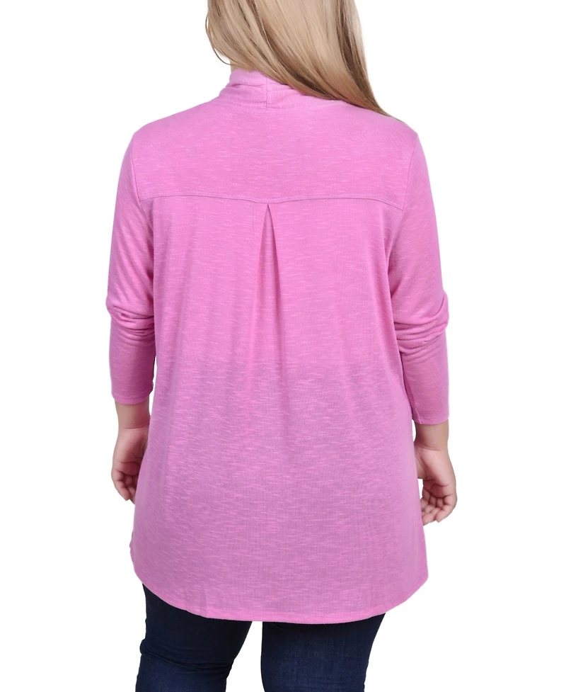 Ny Collection Plus Long Sleeve Cardigan Sweater