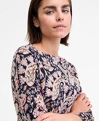 Nautica Jeans Women's Boat-Neck Paisley-Print Top