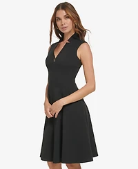 Calvin Klein Women's Sleeveless Scuba Crepe A-Line Dress
