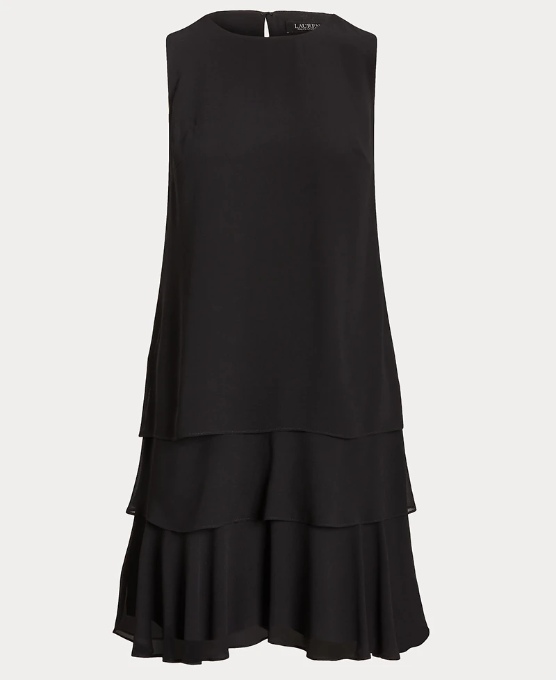 Lauren Ralph Women's Crinkle Georgette Shift Dress