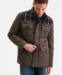Cole Haan Mixed Media Quilted Jacket