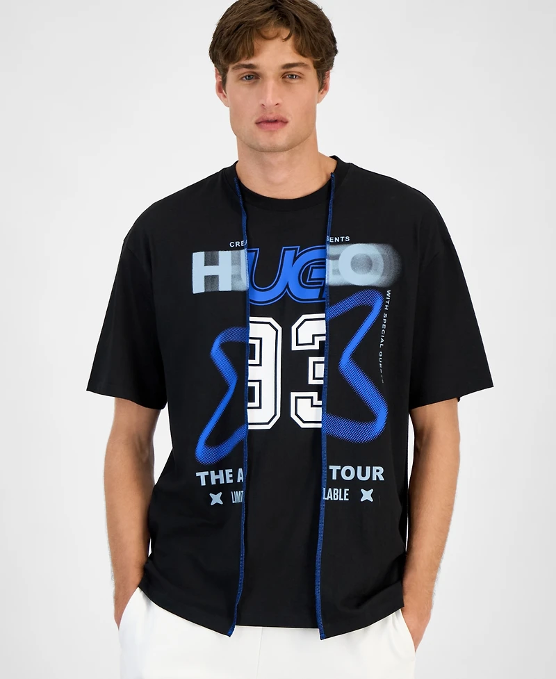 Hugo by Boss Men's Layered-Look Graphic T-Shirt
