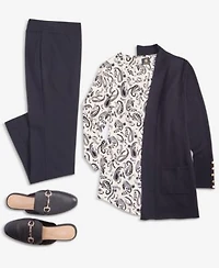 Jmc Collection Womens Slim Leg Pull On Pants Paisley Top Flyaway Cardigan