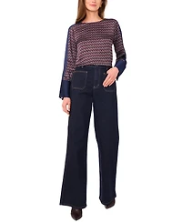 Vince Camuto Women's Printed Wide-Cuff Blouse