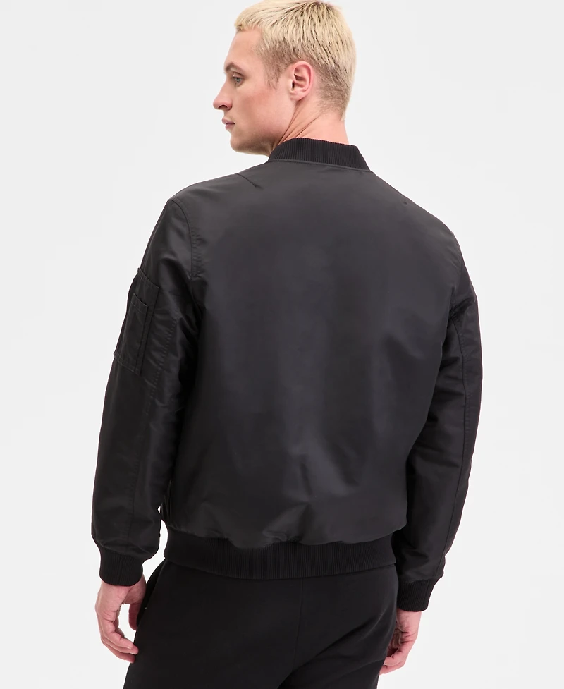 Hugo by Boss Men's Baken2435 Slim-Fit Satin Bomber Jacket