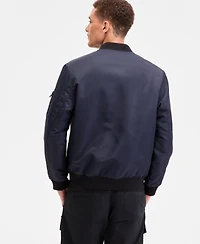 Hugo by Boss Men's Baken2435 Slim-Fit Satin Bomber Jacket