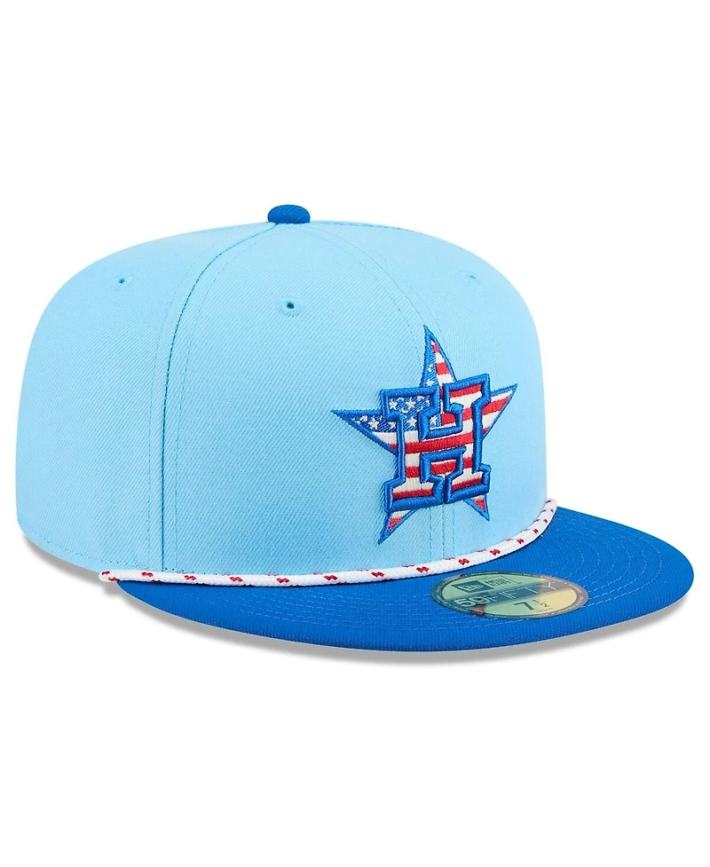 New Era Men's Light Blue/Blue Houston Astros 2025 Fourth of July 59FIFTY Fitted Hat