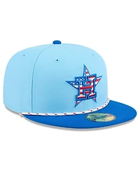 New Era Men's Light Blue/Blue Houston Astros 2025 Fourth of July 59FIFTY Fitted Hat