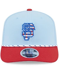 New Era Men's Light Blue/Red San Francisco Giants 2025 Fourth of July 9SEVENTY Adjustable Hat