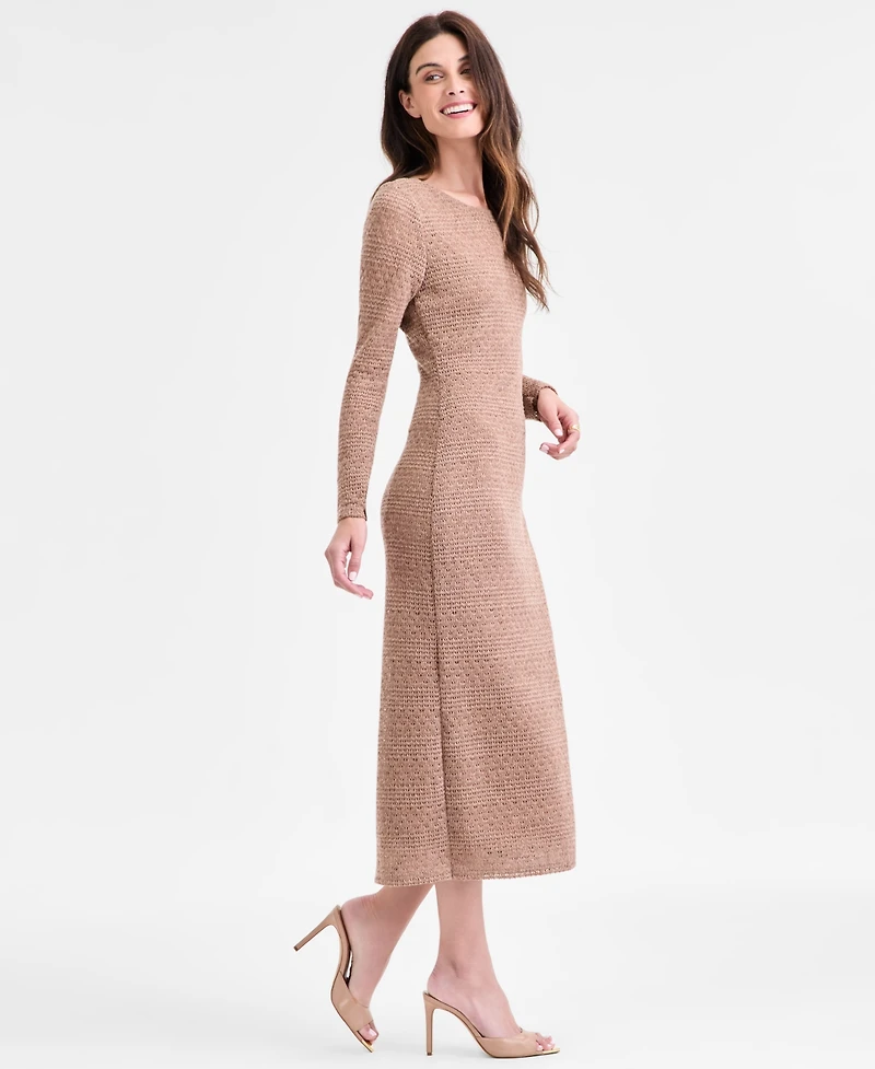Connected Women's Long-Sleeve Slip Lace Maxi Dress