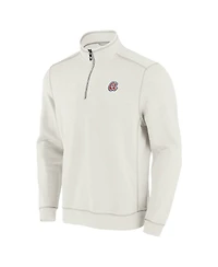 Tommy Bahama Men's Cream Atlanta Braves Sport Tobago Bay Tri-Blend Half-Zip Sweatshirt