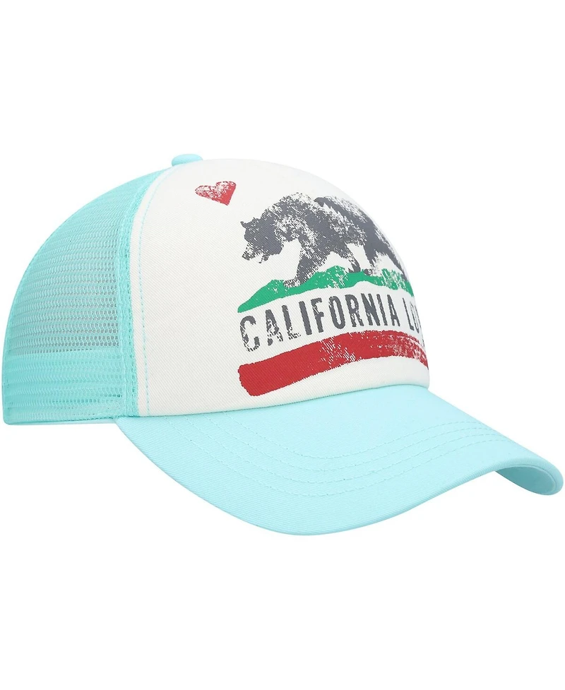 Billabong Women's White/Aqua Pitstop Trucker Snapback Hat
