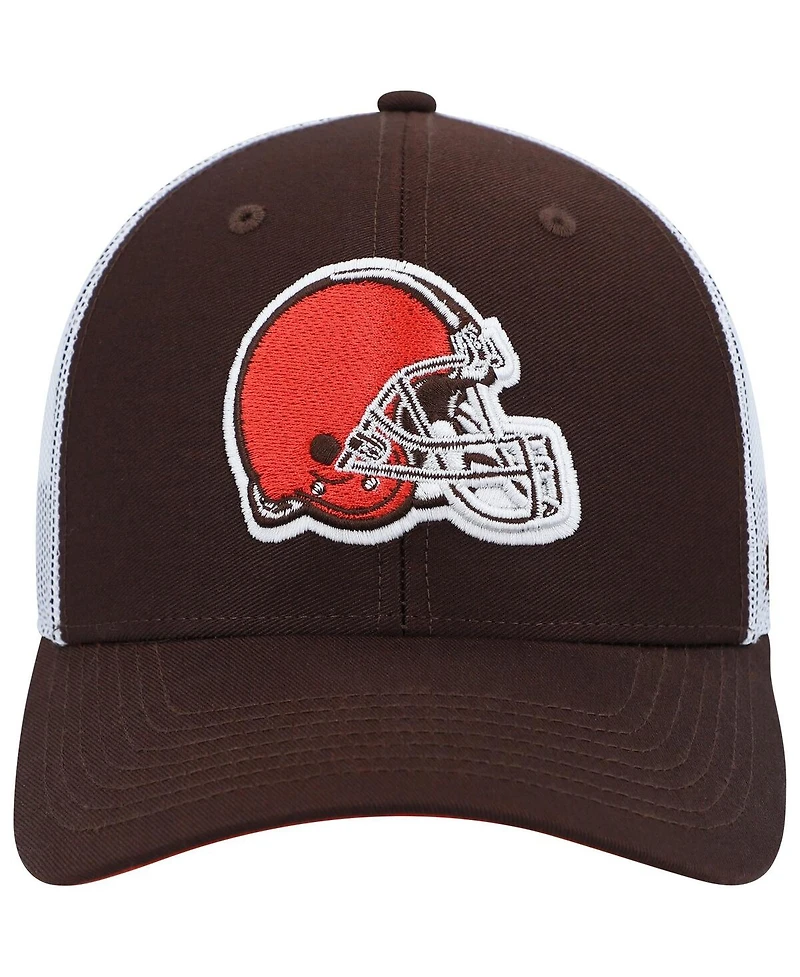 '47 Brand Big Boys and Girls Brown/White Cleveland Browns Adjustable Trucker Hat