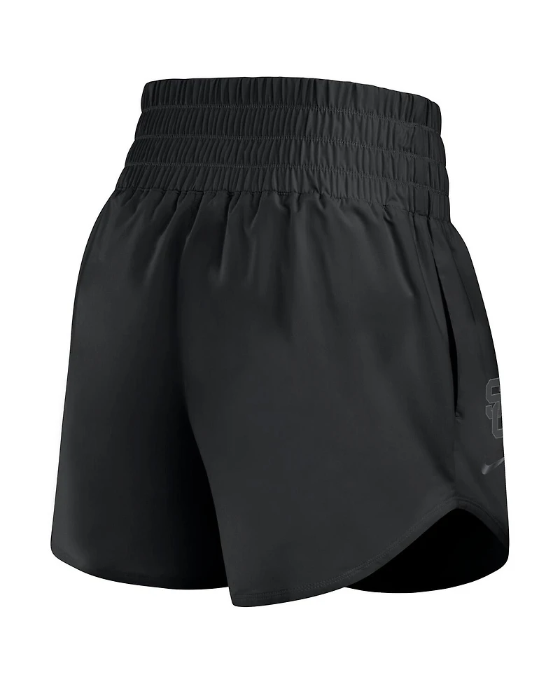 Nike Women's Black Usc Trojans Performance One High-Rise Shorts