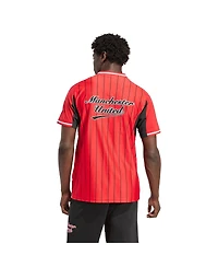Adidas Men's Red Manchester United Us Pack Full-Button Baseball Jersey