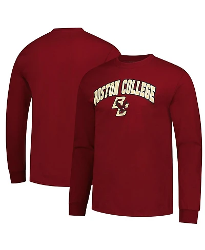 Fanatics Unlabeled Men's Maroon Boston College Eagles Logo Long Sleeve T-Shirt