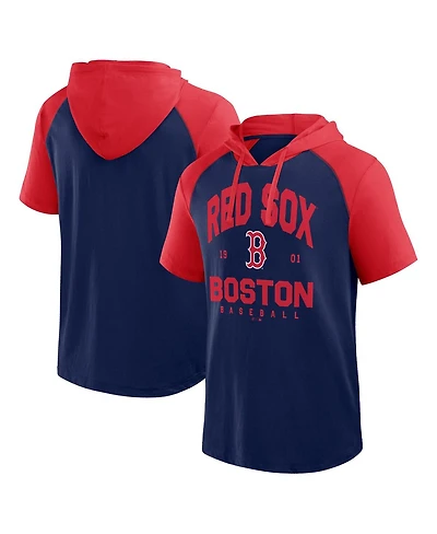 Logo Athletic Men's Fanatics Navy Boston Red Sox Prime Raglan Short Sleeve Hoodie T-Shirt