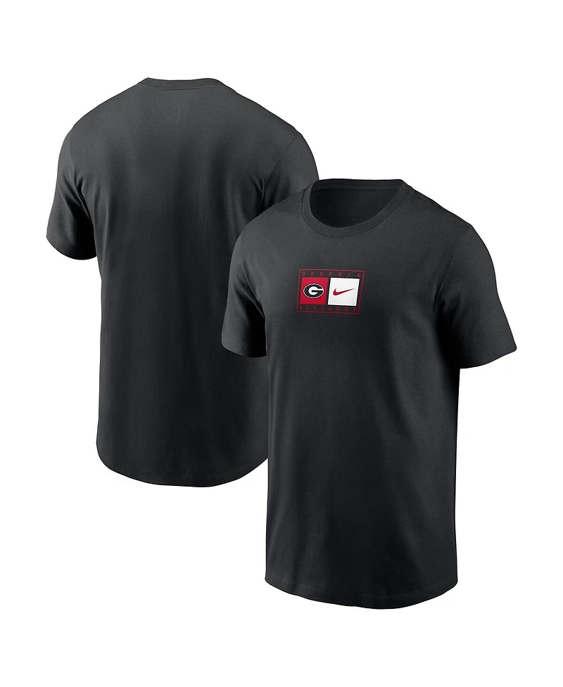 Nike Men's Black Georgia Bulldogs Campus Logo Swoosh T-Shirt