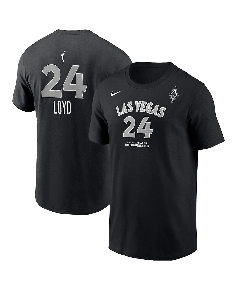 Nike Men's Jewell Loyd Black Las Vegas Aces Explorer Edition Name Number T-Shirt