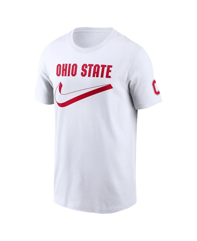 Nike Men's White Ohio State Buckeyes Primetime 2-Hit Swoosh T-Shirt