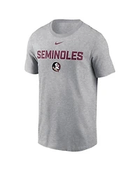Nike Men's Heather Gray Florida State Seminoles Campus 2-Hit T-Shirt
