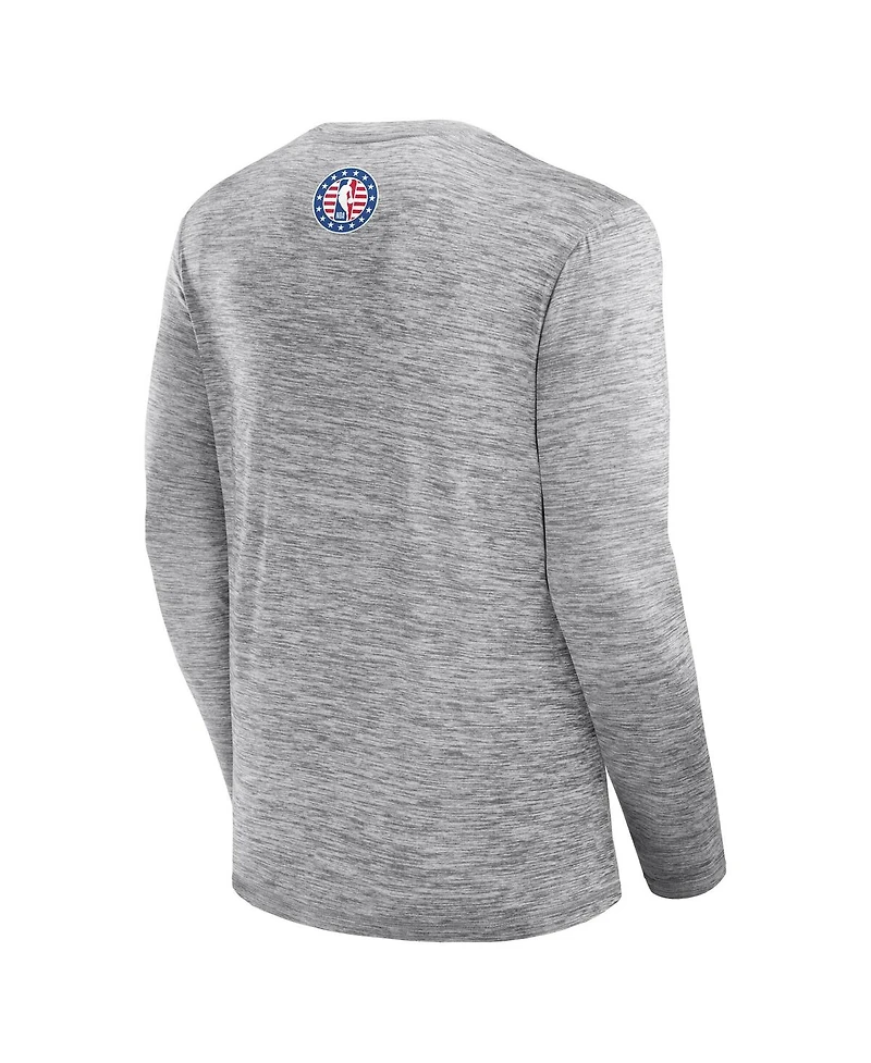 Fanatics Men's Heather Gray Indiana Pacers Nba Hoops for Troops Long Sleeve T-Shirt