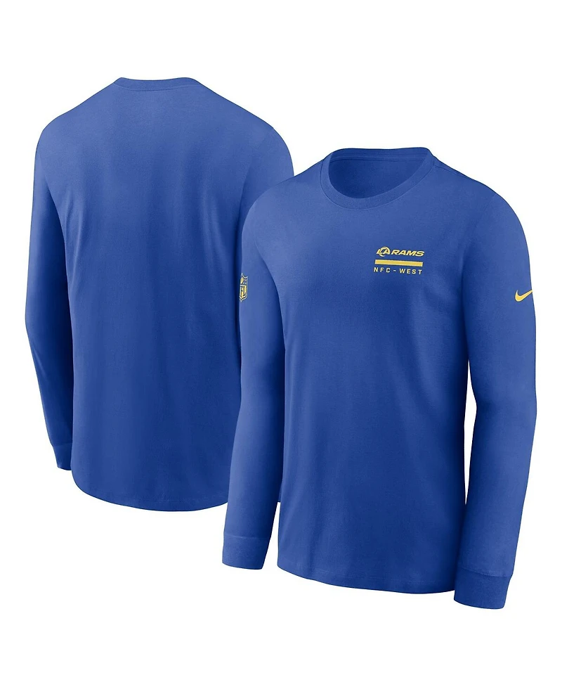 Nike Men's Royal Los Angeles Rams Sideline Performance Long Sleeve T-Shirt