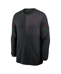 Nike Men's Black Atlanta Falcons Sideline Coach Uv Performance Long Sleeve T-Shirt