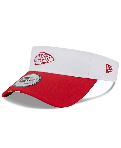 New Era Men's White/Red Kansas City Chiefs 2025 Nfl Training Camp Adjustable Visor Hat