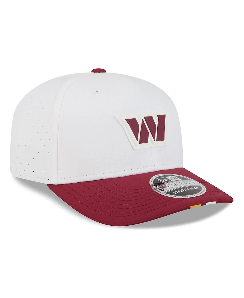New Era Men's White/Burgundy Washington Commanders 2025 Nfl Training Camp 9SEVENTY Adjustable Hat