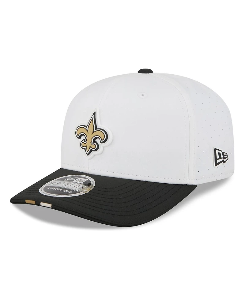 New Era Men's White/Black New Orleans Saints 2025 Nfl Training Camp 9SEVENTY Adjustable Hat