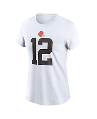 Nike Women's Shedeur Sanders White Cleveland Browns 2025 Nfl Draft Name Number T-Shirt