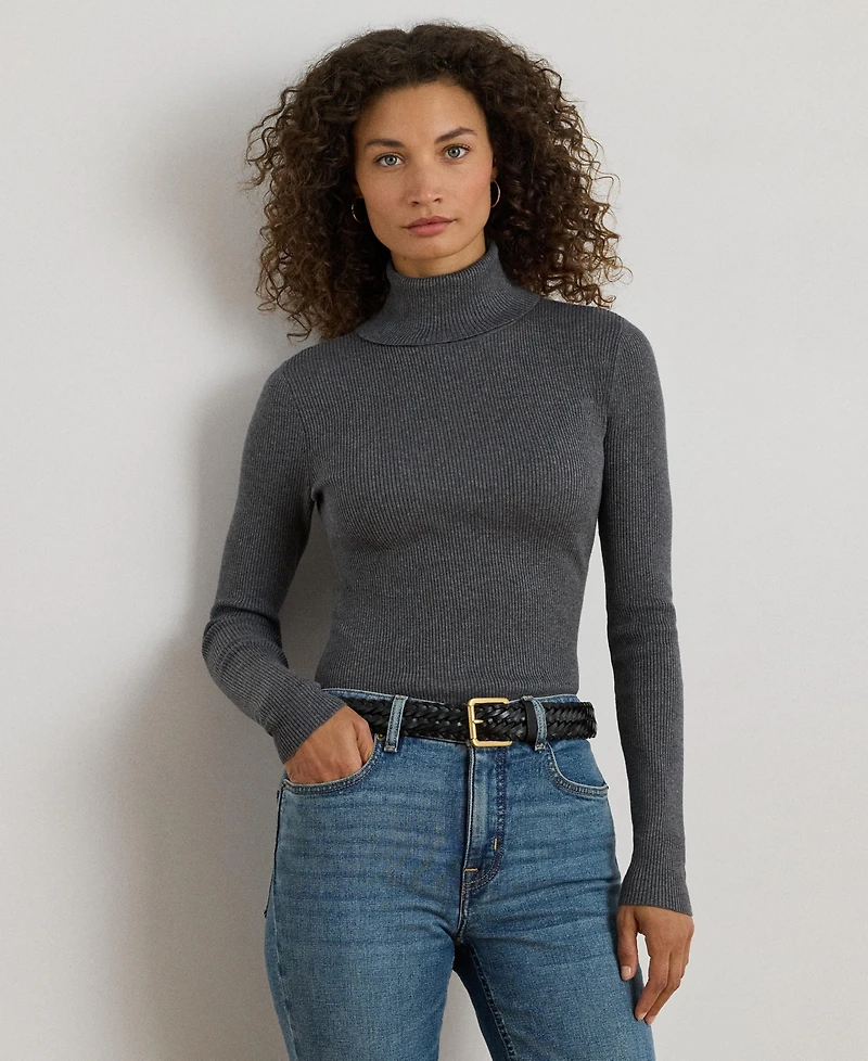 Lauren Ralph Ribbed Turtleneck Sweater