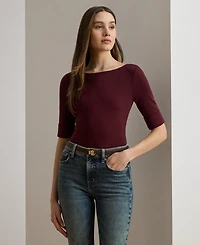 Lauren Ralph Stretch Cotton Boatneck T-Shirt