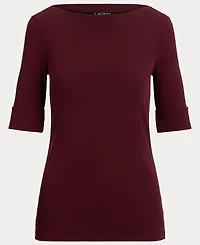 Lauren Ralph Stretch Cotton Boatneck T-Shirt