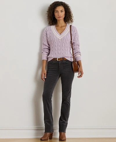 Lauren Ralph Stretch Corduroy Mid-Rise Straight Pants
