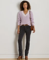 Lauren Ralph Stretch Corduroy Mid-Rise Straight Pants