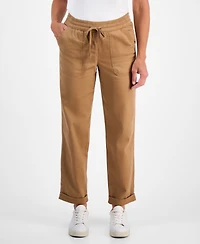 Style & Co Petite Drawstring-Waist Tapered Utility Pants, Macy's Exclusive