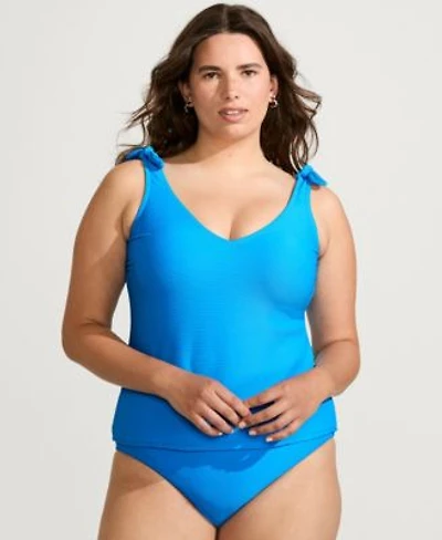 Chlorine Resistant Ribbed Flutter Tankini Top High Waisted Bikini Bottom Matching Swim Set