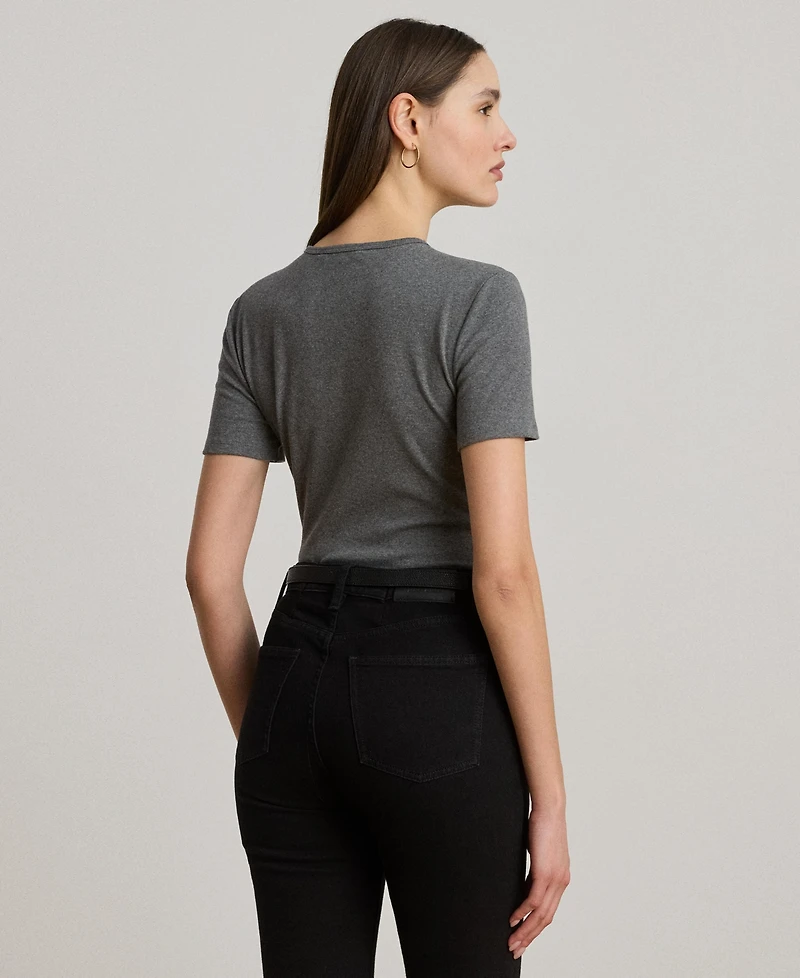 Lauren Ralph Women's Stretch Cotton Crewneck Tee