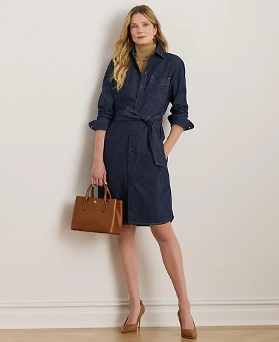 Lauren Ralph Women's Belted Denim Shirtdress