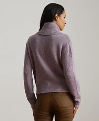 Lauren Ralph Women's Buckle-Trim Melange Turtleneck Sweater