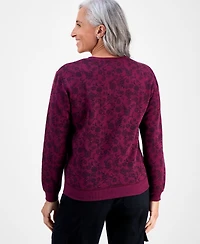 Style & Co Petite Floral-Print Crewneck Sweatshirt, Macy's Exclusive