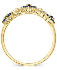 Lali Jewels Emerald (1/3 ct. t.w.) & Diamond (1/6 ct. t.w.) Five Flower Ring in 14k Gold (Also in White Gold)