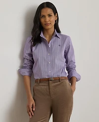 Lauren Ralph Women's Classic-Fit Striped Broadcloth Shirt