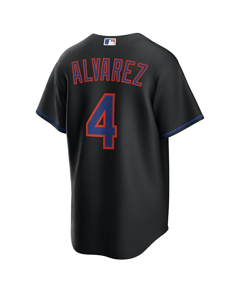 Nike Men's Francisco Alvarez Black New York Mets Alternate Replica Jersey