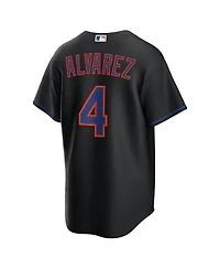 Nike Men's Francisco Alvarez Black New York Mets Alternate Replica Jersey