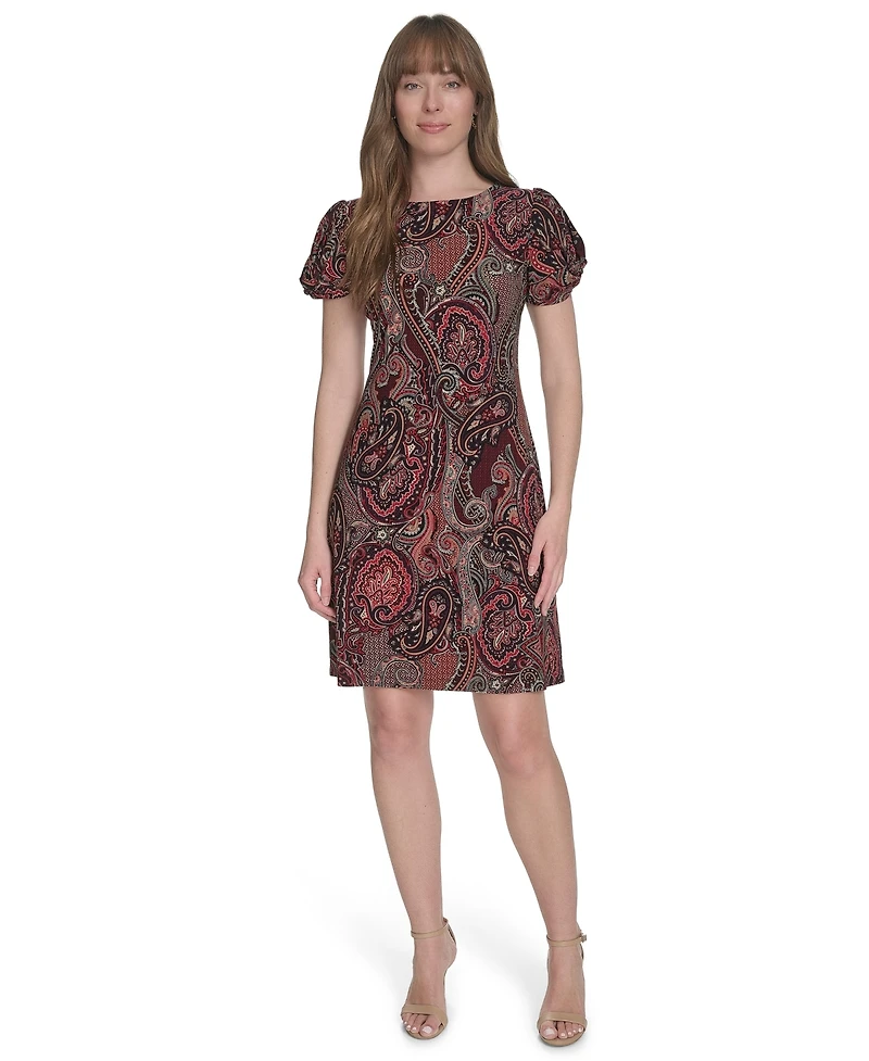 Tommy Hilfiger Women's Jersey Paisley-Print Shift Dress