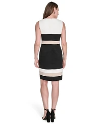 Tommy Hilfiger Women's Scuba Crepe Colorblocked Sheath Dress